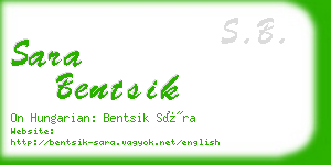 sara bentsik business card